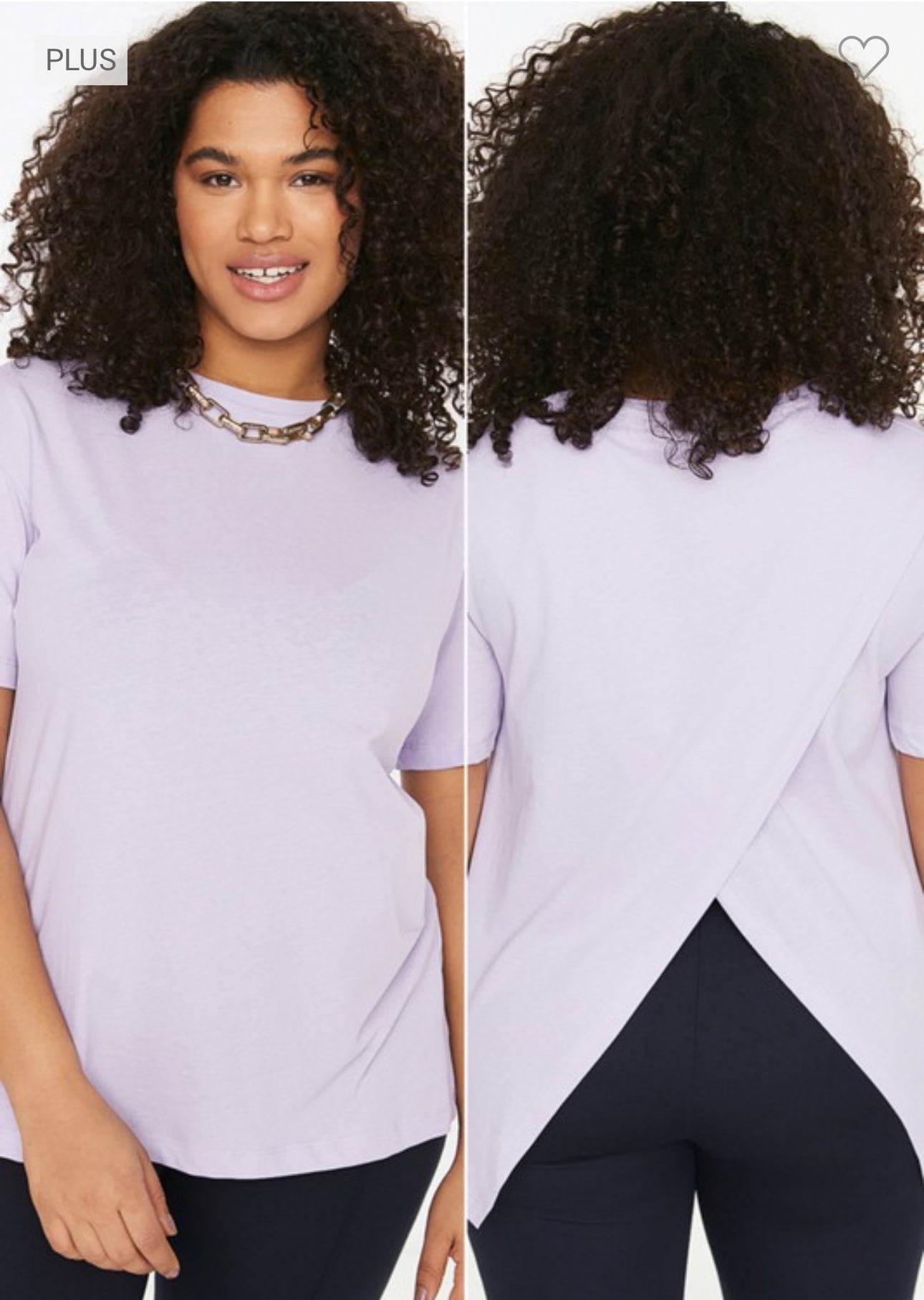 Lilac Plus Size Crew Neck Tee - 2XL