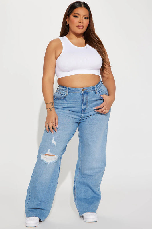 90's Vintage Stretch Wide Leg Jeans - Size 29