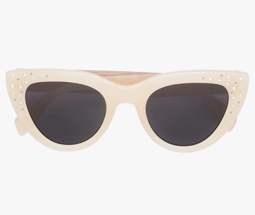 Betsy Johnson Milky Dramatic Cat-Eye Sunglases