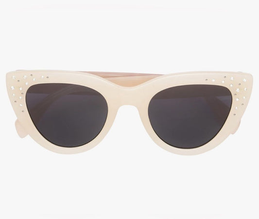 Betsy Johnson Milky Dramatic Cat-Eye Sunglases