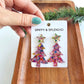 Christmas Tree Earrings - Light Pink Sparkle