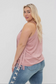 Plus Size Mauve Sleeveless Fringe Top - 1X