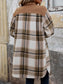 Perfee Plaid Button Up Long Sleeve Coat