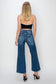 Risen Full Size High Rise Patch Detailed Wide Leg Crop Jeans