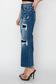 Risen Full Size High Rise Patch Detailed Wide Leg Crop Jeans