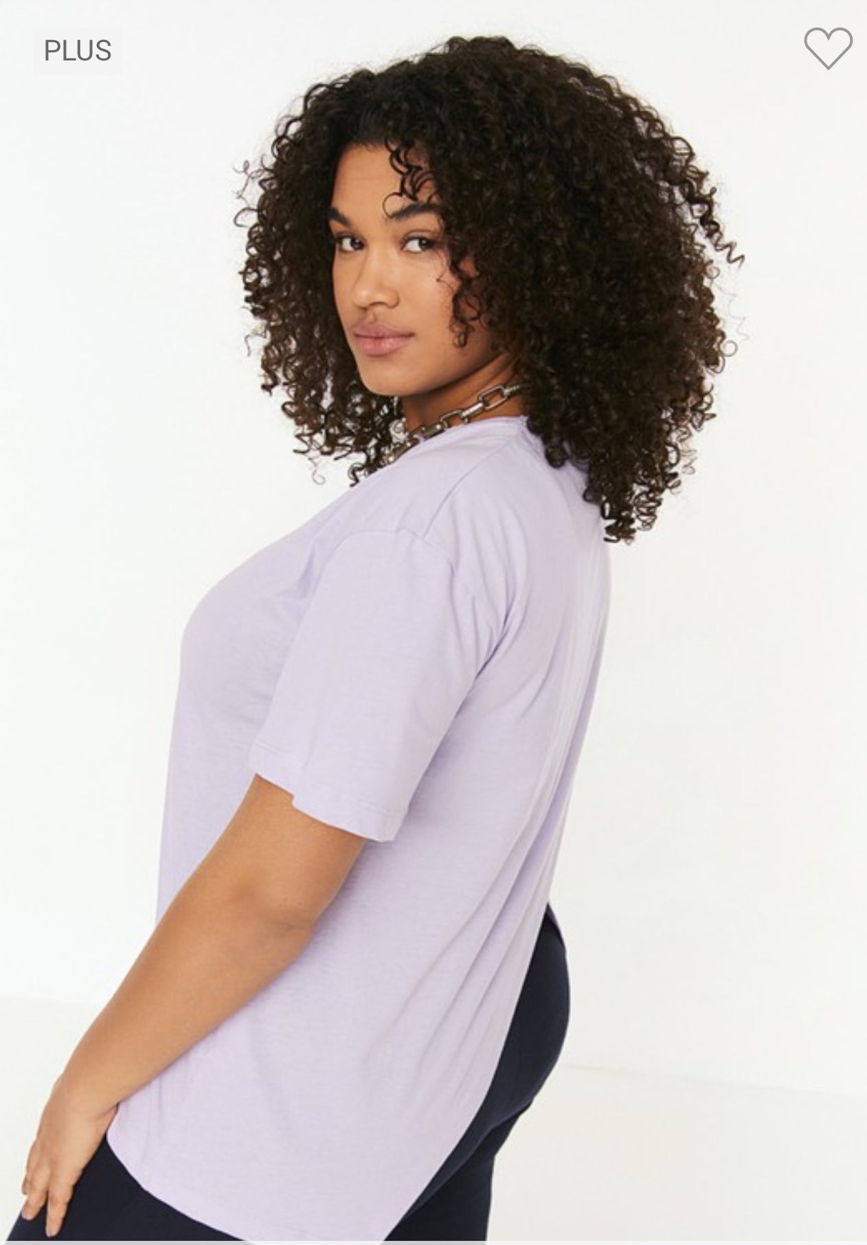 Lilac Plus Size Crew Neck Tee - 2XL